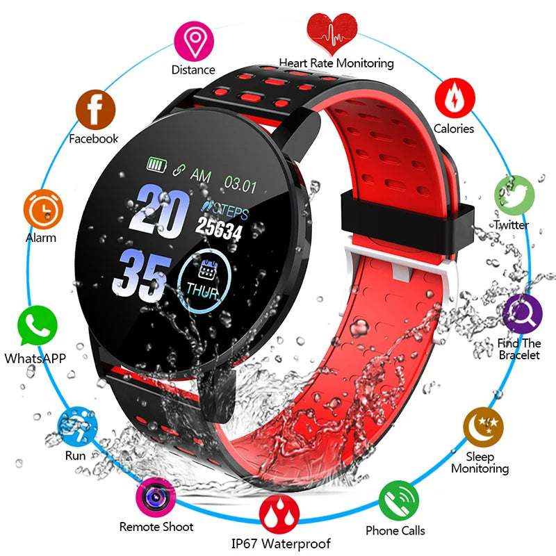 Relógio inteligente masculino dwaterproof smartwatch android ios.