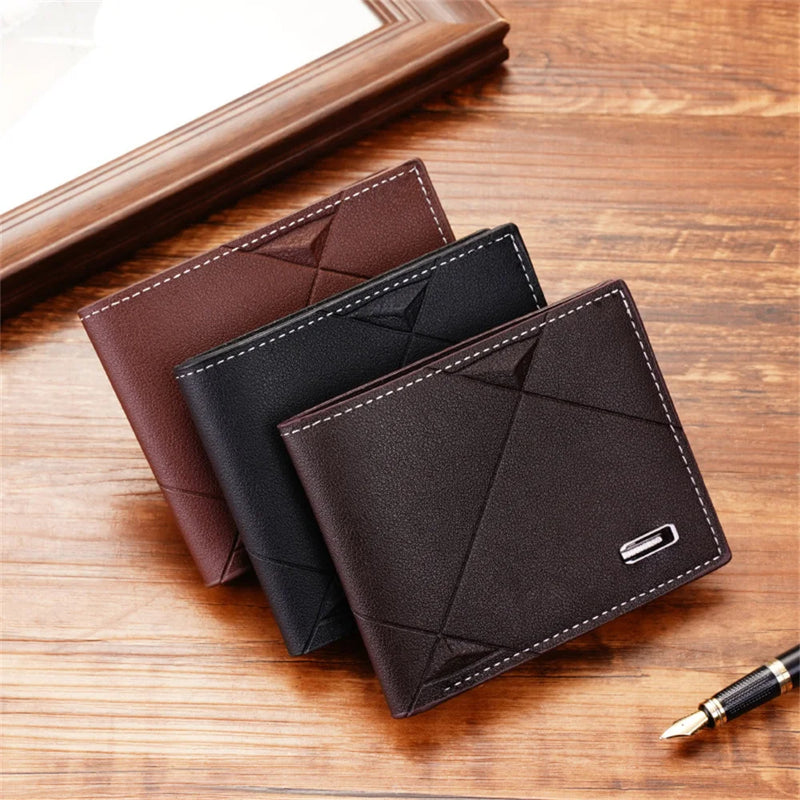 Short Wallets Men Multi Card Fashionable Casual Wallet Men Business Thin Fold Money Bags Large Capacity Soft Leather Wallet