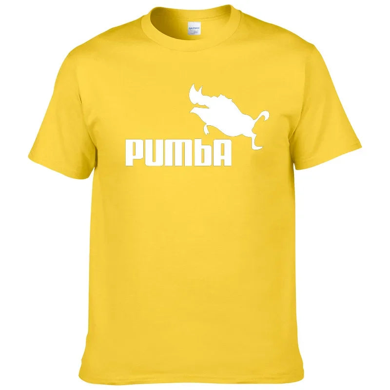 PUMBA printed T-shirt summer hip-hop sports bottom short-sleeved flying boar wild boar spoof creativity oversized five-quarter s