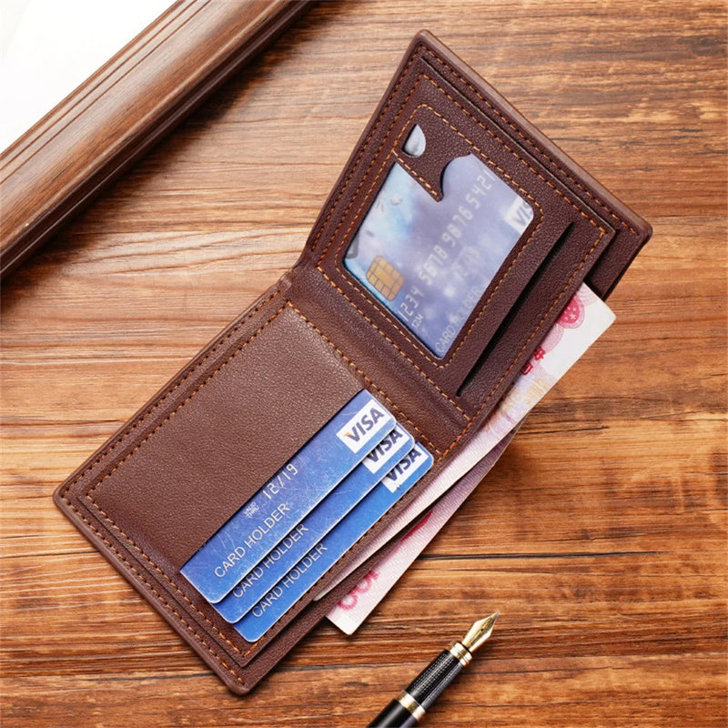 Short Wallets Men Multi Card Fashionable Casual Wallet Men Business Thin Fold Money Bags Large Capacity Soft Leather Wallet