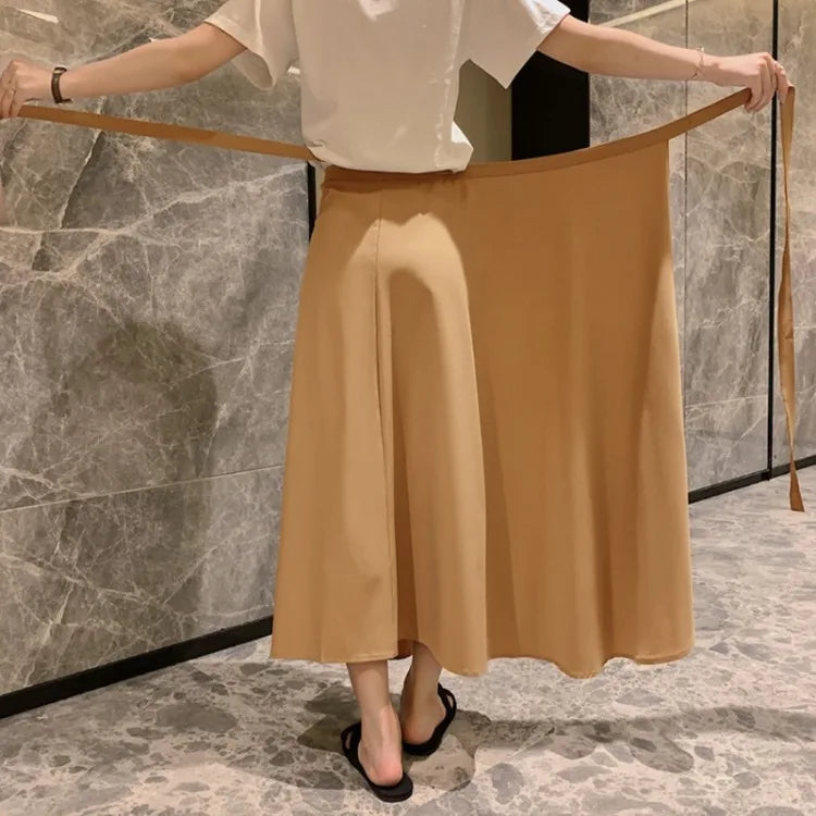 Spring Summer Autumn Elegant Women Long Skirts S-XL Blue Red Pink Coffee Green Side Split High Waist Fashion Beach Female Skirt