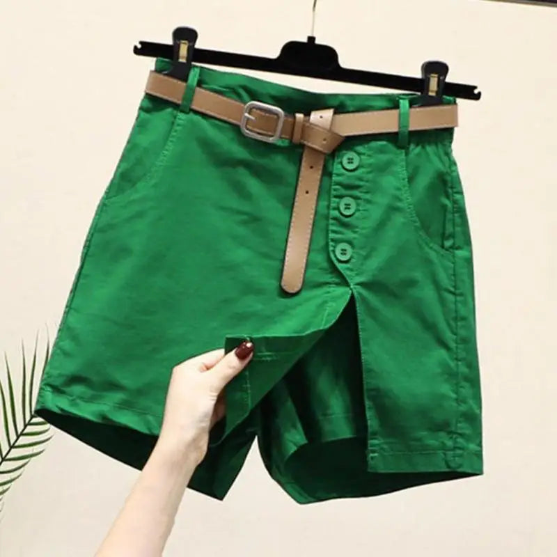 Women High Waist Shorts Summer Skirt Shorts High Waist Women's Skirt Shorts with Side Split Pockets Above Knee Length for Female