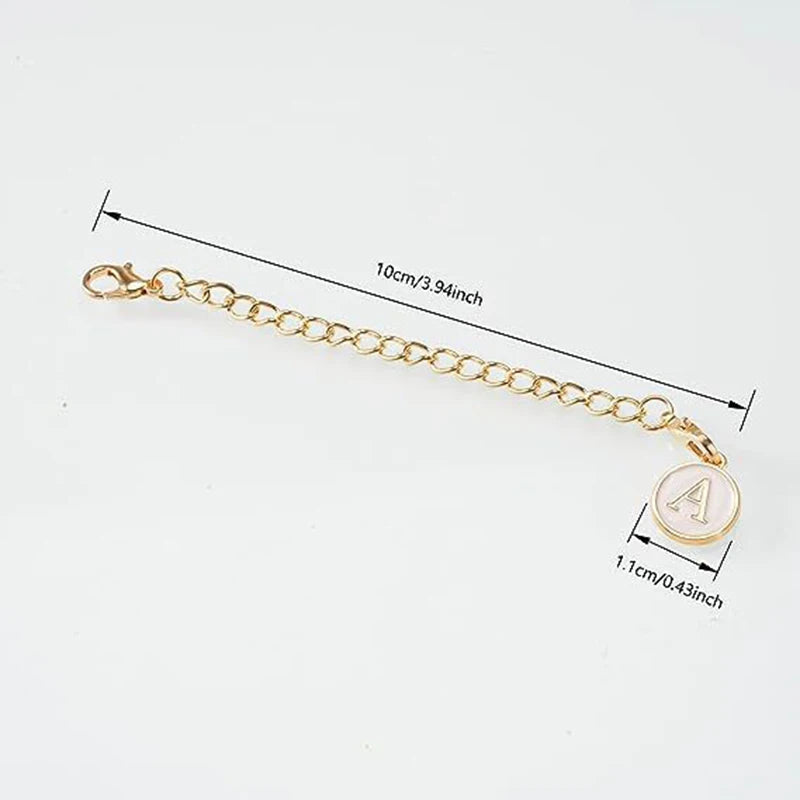 Stainless Steel Keychain Gold Plated Id Initial Letter Chain Bottle Identification Chain Bag Letter Chain Cup Chain Personalized