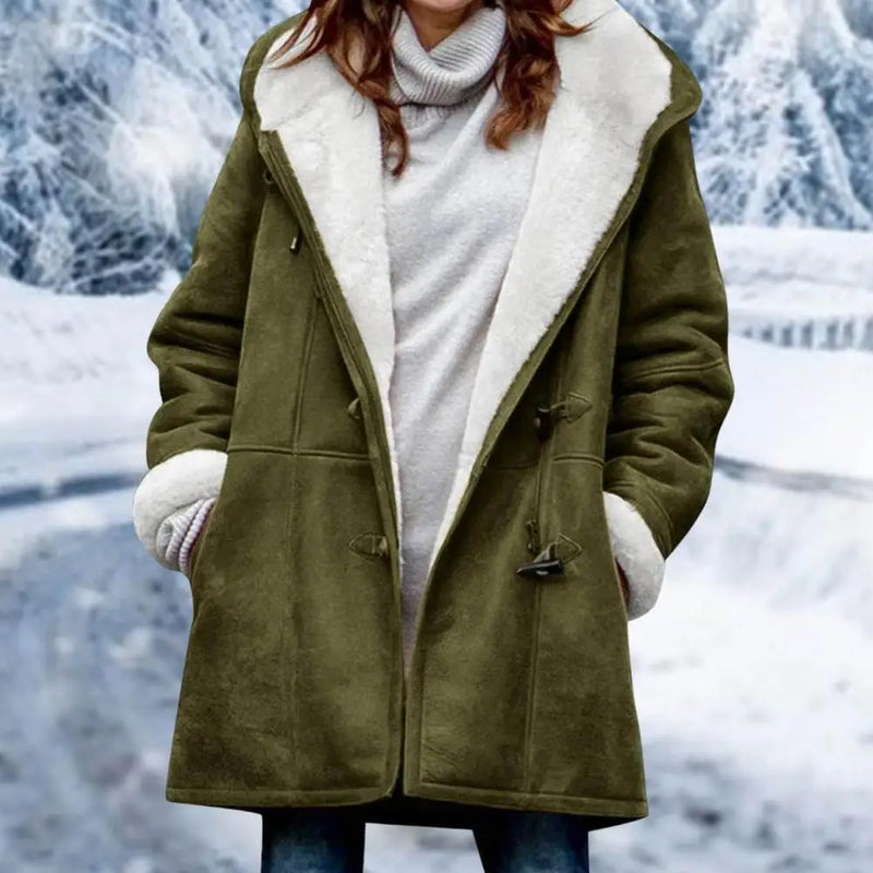 Casaco de inverno roupas femininas forro de lã com capuz parkas fino com gola de pele quente jaqueta de inverno feminino 5xl