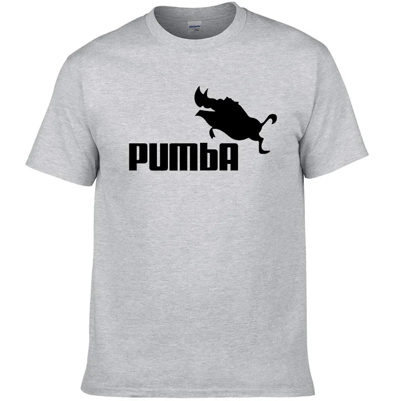 PUMBA printed T-shirt summer hip-hop sports bottom short-sleeved flying boar wild boar spoof creativity oversized five-quarter s