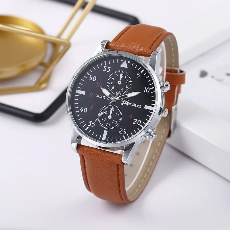 New Fashion Mens Watches Women Luxury Leather Strap Male Quartz Watch High Quality Wristwatch Elegant Men Dress Watch Clock