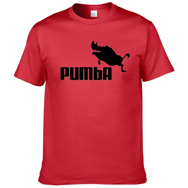 PUMBA printed T-shirt summer hip-hop sports bottom short-sleeved flying boar wild boar spoof creativity oversized five-quarter s