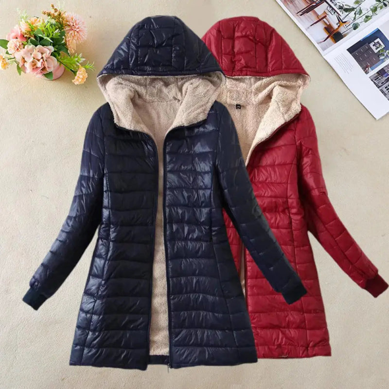 Aconchegante outono inverno jaqueta de comprimento médio S - 2XL casaco feminino jaquetas de comprimento médio roupas de escritório para mulheres ao ar livre - Classícc