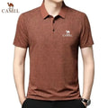 Camisa bordada manga curta polo luxo casual respirável - Classícc