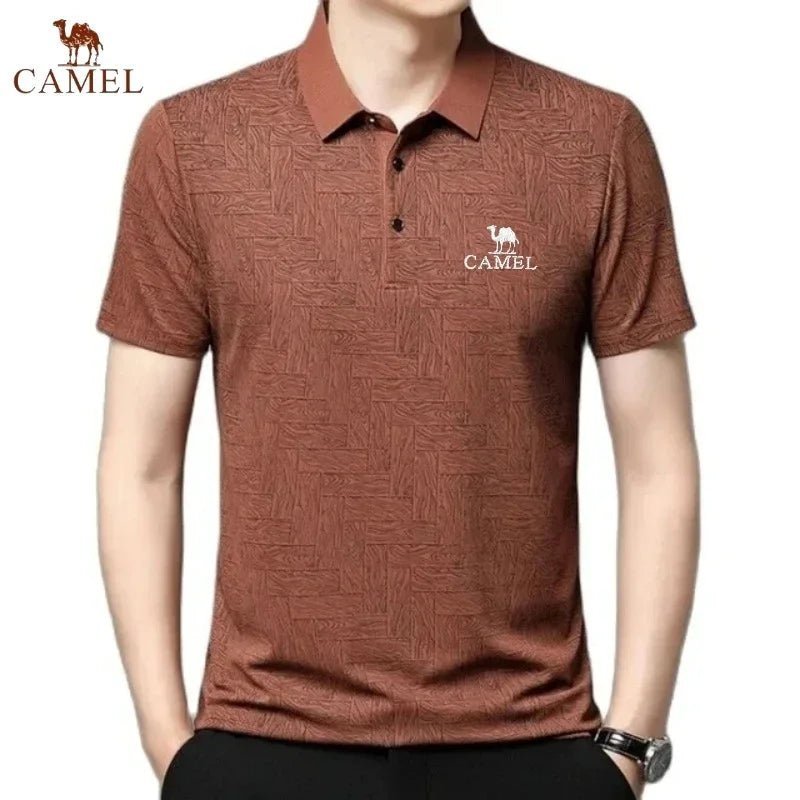 Camisa bordada manga curta polo luxo casual respirável - Classícc