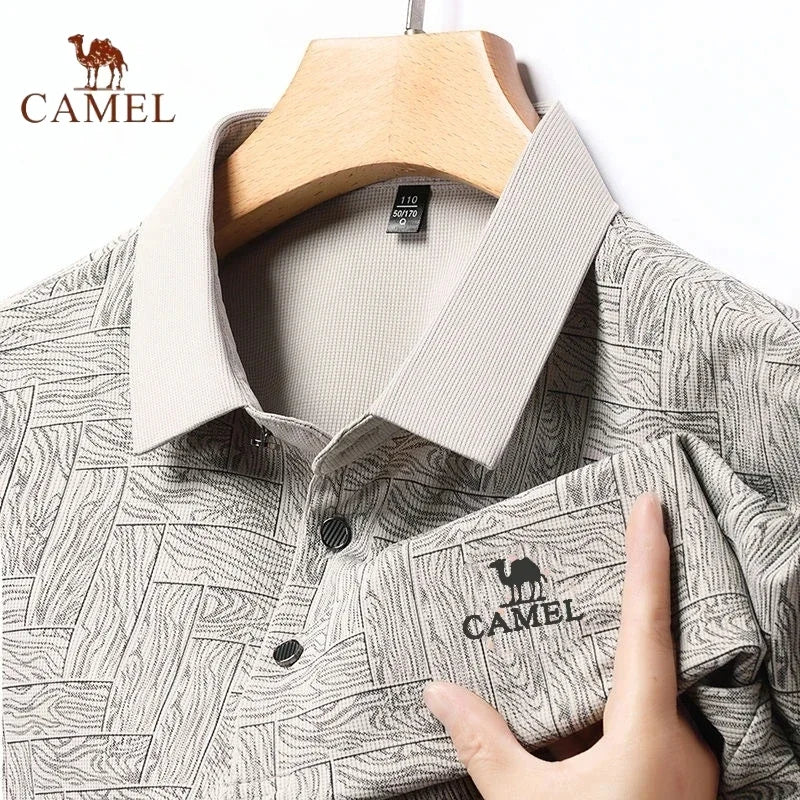 Camisa bordada manga curta polo luxo casual respirável - Classícc