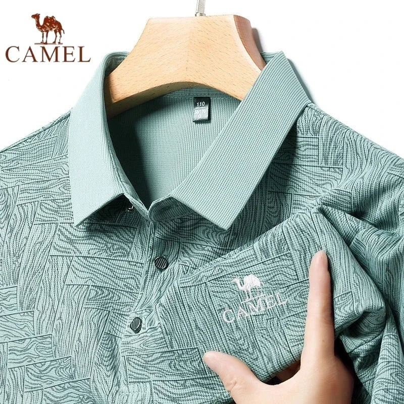 Camisa bordada manga curta polo luxo casual respirável - Classícc