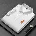 Camisa polo bordada algodão manga curta verão casual respirável Luxo. - Classícc