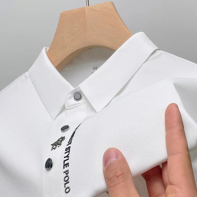 Camisa polo de seda verão luxo. - Classícc