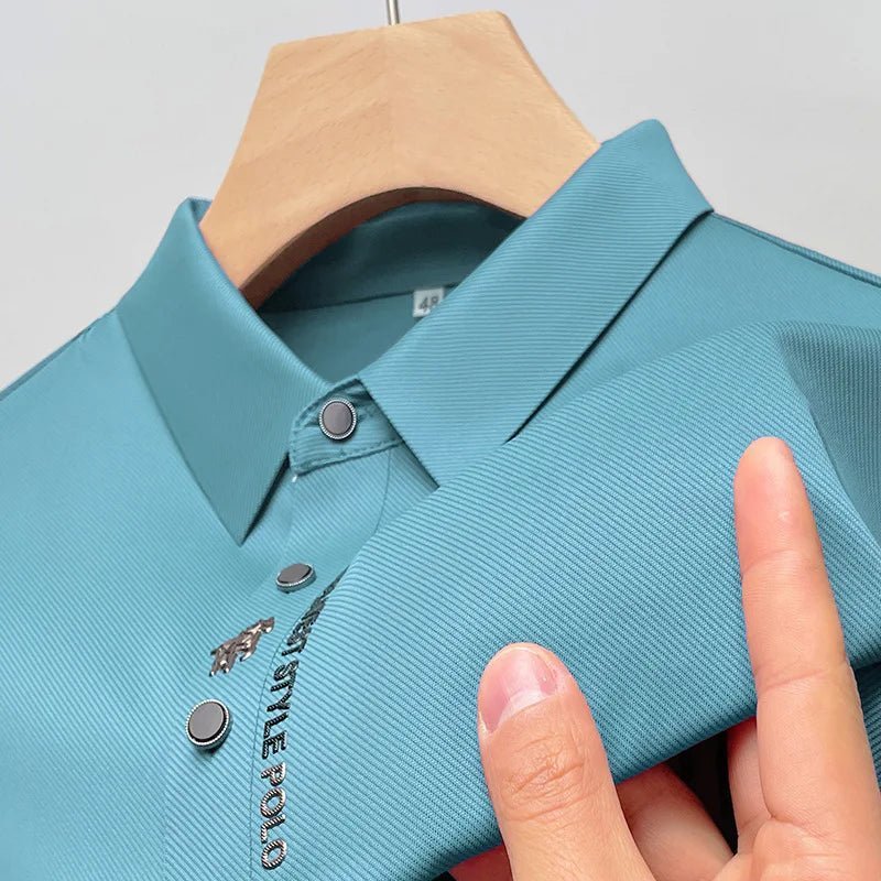 Camisa polo de seda verão luxo. - Classícc