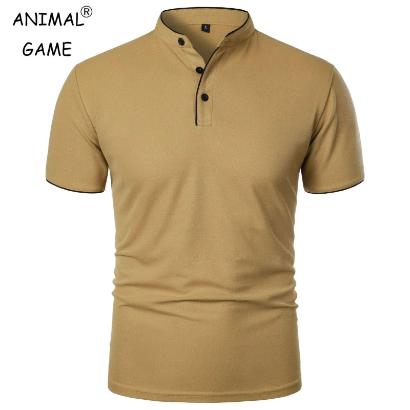 Camisa verão manga curta casual polo respirável básico. - Classícc