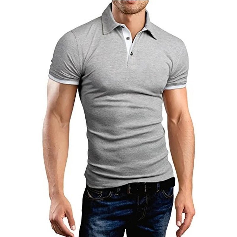 Camisa verão quente casual camisa polo masculina magro casual negócios. - Classícc