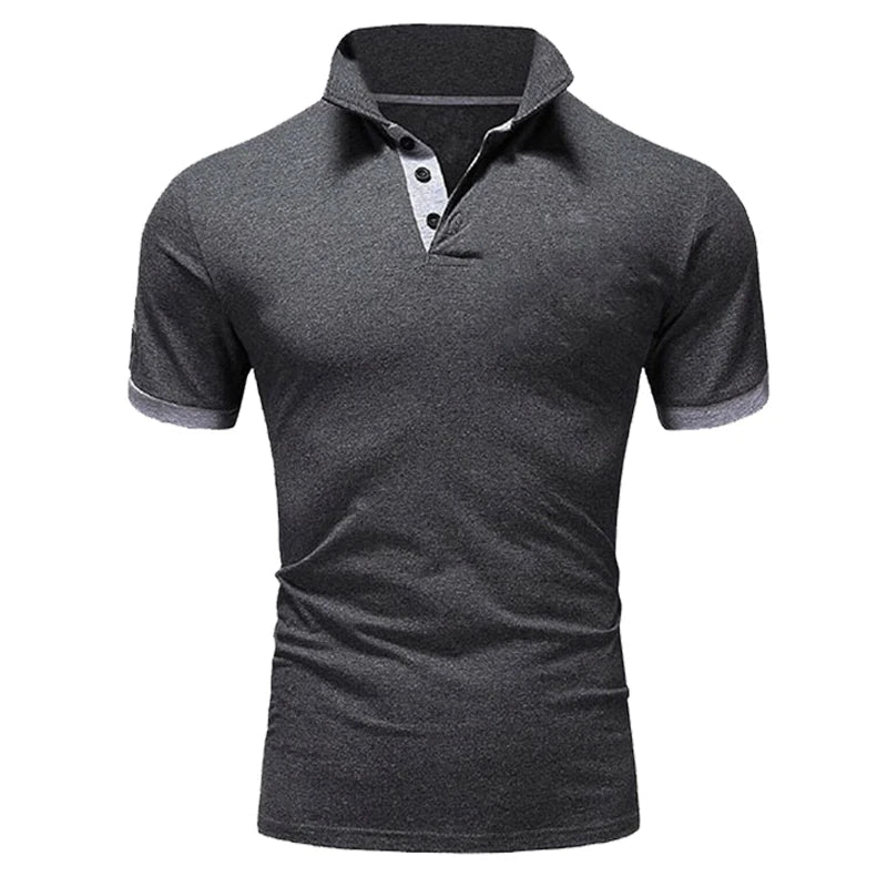 Camisa verão quente casual camisa polo masculina magro casual negócios. - Classícc