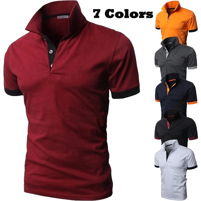 Camisa verão quente casual camisa polo masculina magro casual negócios. - Classícc