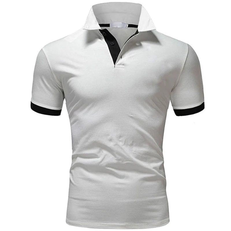 Camisa verão quente casual camisa polo masculina magro casual negócios. - Classícc